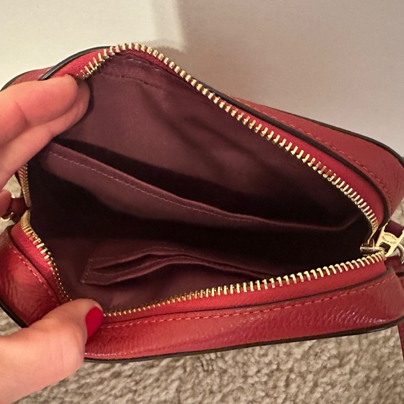Red Leather Coach Side Bag - Picture 9 of 14